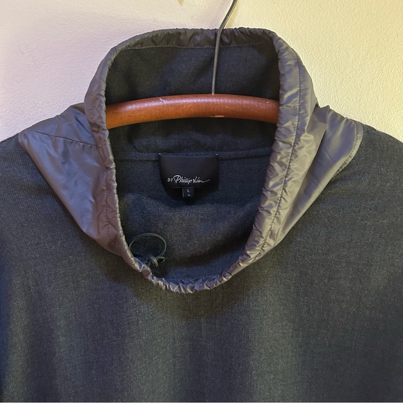 3.1 Phillip Lin ~Men’s Mock Neck Dark Gray Wool Oversized Pullover Jumper Tunic - Picture 4 of 15